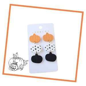 Acrylic Pumpkin Earrings.